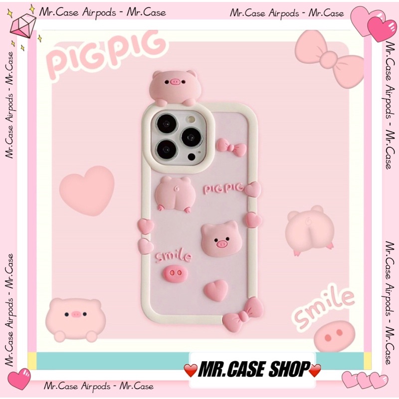 [ Hàng hot ] Ốp lưng điện thoại silion hình chú heo Hồng dành cho ip 7p/8p/x/xsm/11/11pm/12/12pm/13/13p-Mr.Cáe