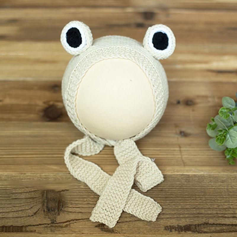Mũ Dệt Kim Hình Chú Ếch Dễ Thương Làm Phụ Kiện Chụp Ảnh Cho Bé Sơ Sinh