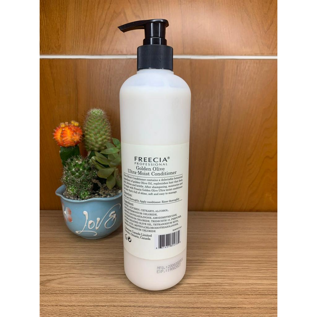 Cặp Gội - Xả Freecia Golden Olive Oil Dưỡng Ẩm Và Làm Mượt Tóc 500ml x 2