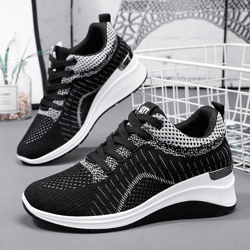 Giày thể thao nữ tăng chiều cao 5cm tôn dáng cho phái nữ chất liệu vải mềm thoáng khí GTT-09