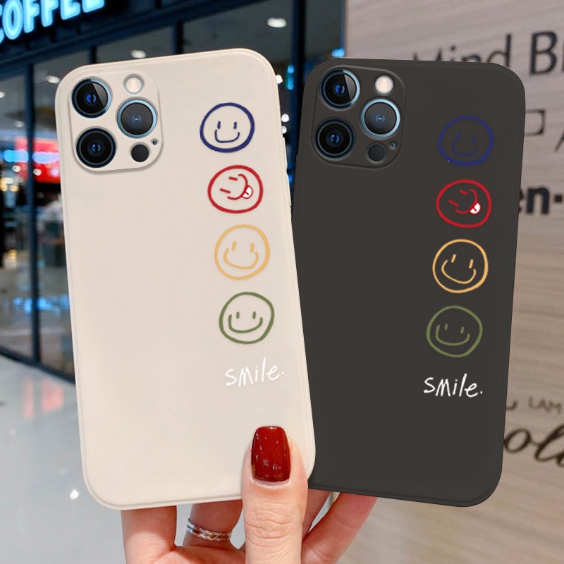 Ốp Điện Thoại Hình Mặt Cười Dễ Thương Cho iphone 13 Pro Max iphone 11 12 Pro XS 7 8 Plus