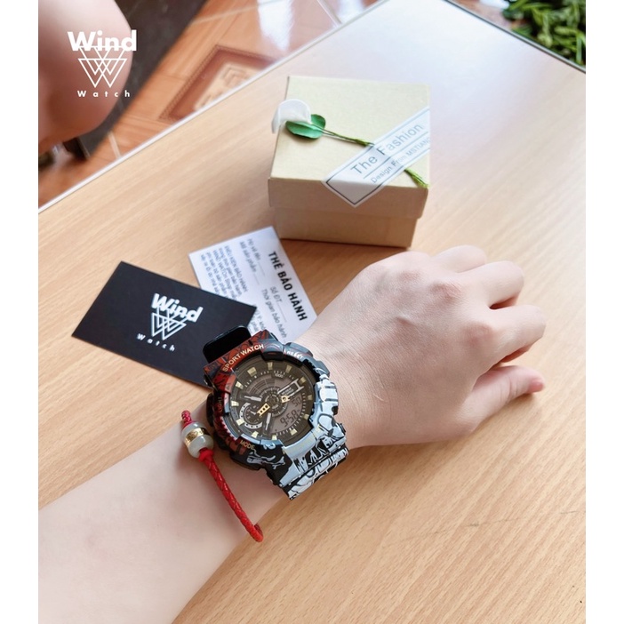 Đồng hồ thể thao SPORTS phiên bản ANIME, đồng hồ nam nữ chính hãng đa chức năng chống nước chống xước dây cao su