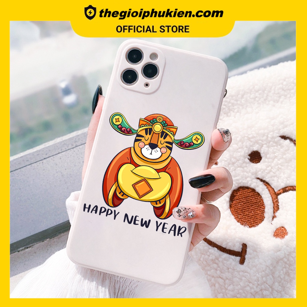 Ốp lưng iphone cạnh vuông Hổ thần tài dành cho iphone 6 đến 14promax - E122