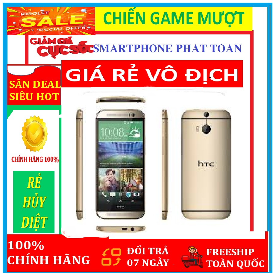 Điện thoại " HTC One M8 . Ram 2Gb/32gb . Fullbox Đủ Màu - Chiến Game Nặng mượt