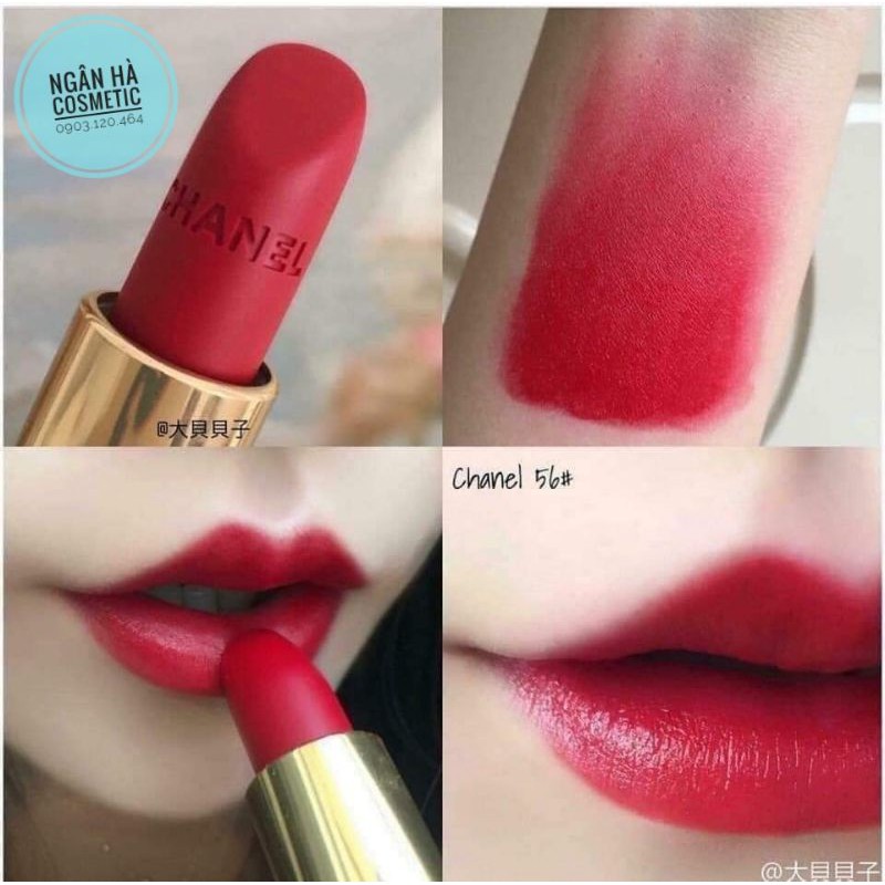 Son Chanel Màu 56 Rouge Charnel Đỏ tươi cổ điển {chuẩn auth)