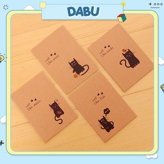 Sổ tay mini Dabu vintage giấy kraft nhiều hình size A7