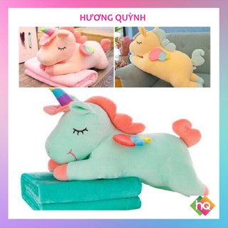 Bộ chăn gối văn phòng ngựa pony gối ngủ văn phòng 2in1 hương quỳnh