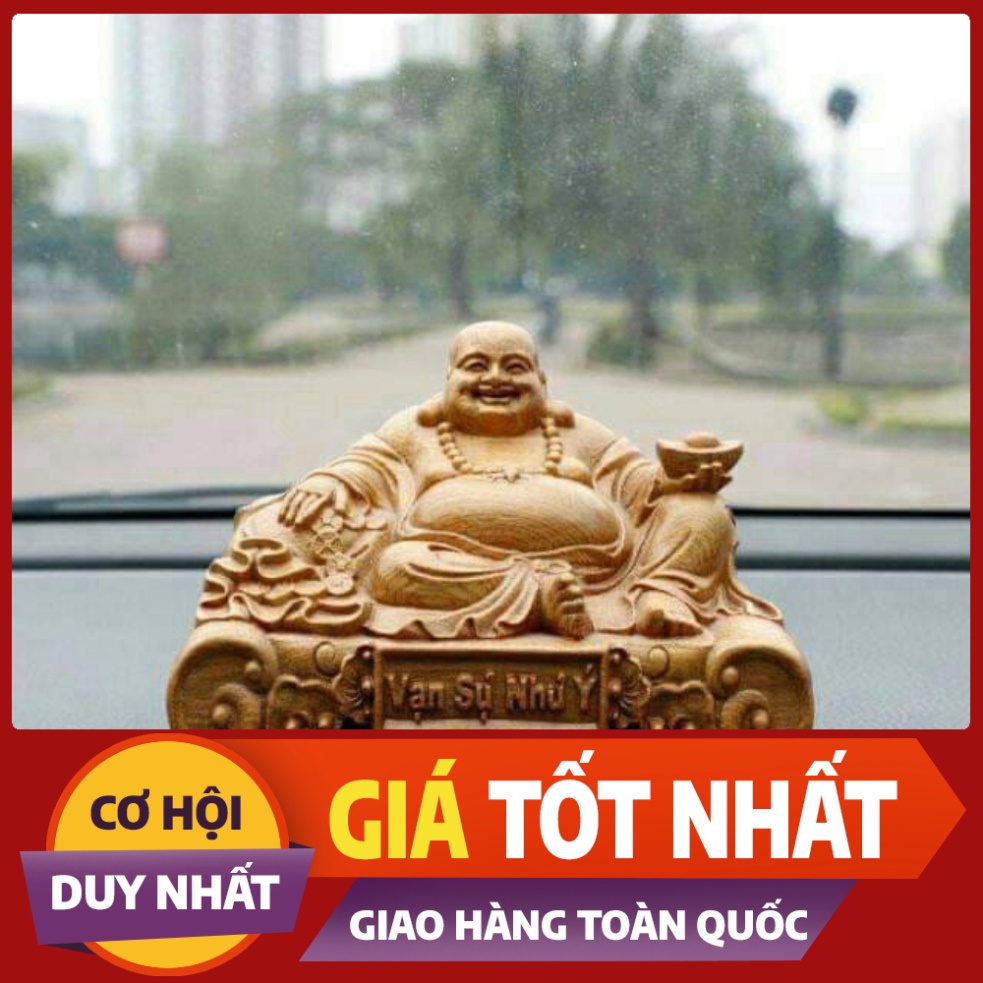 ((GIÁ GỐC )) tượng phật di lặc để ô tô gỗ bách xanh