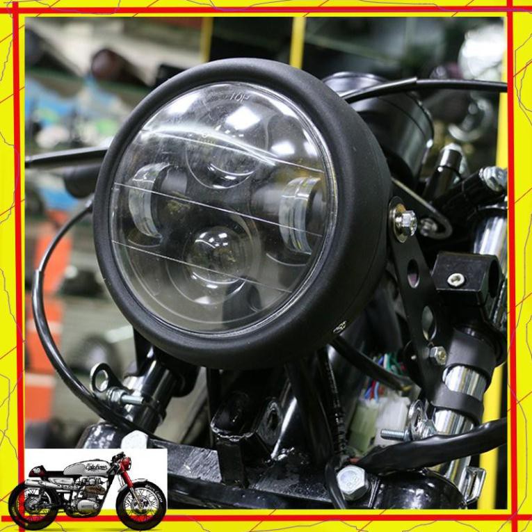 GÁO ĐÈN TRÒN - Đèn pha Led 4 cầu bi, Chuyên dùng độ xe cafe racer , classic, win độ, honda  67, gn125  TRACKER SHOP