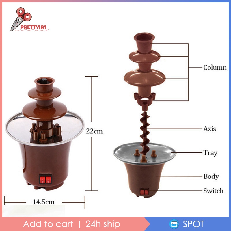 [Prettyia1] Máy Phun Sô Cô La Mini 3 Tầng Dùng Để Đựng Sốt / Sốt BBQ