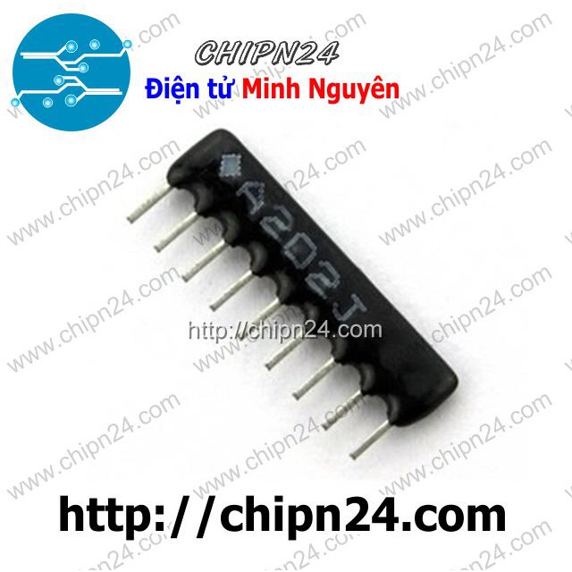 [5 CON] (KG1) Điện trở thanh 2K 9P (Trở băng A09-202 A202J)