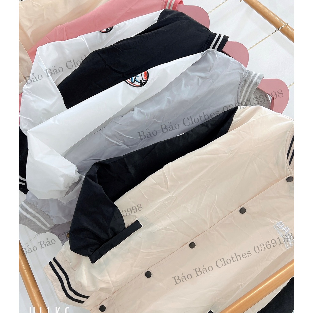 Áo Khoác Gió Bomber Bab Phối Tay Bo Tay Bồng Nam Nữ Unisex Dáng Rộng Bassic