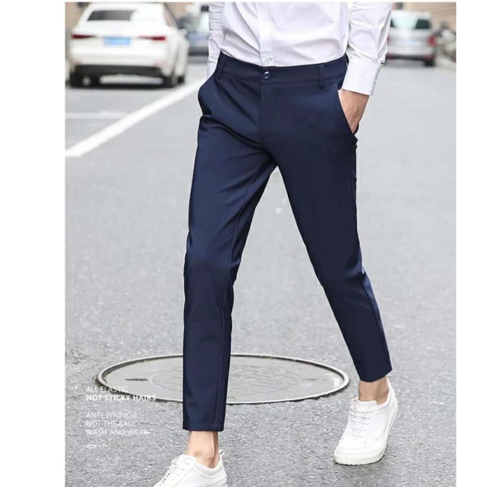 (Hàng sịn) Quần Âu Nam Đẹp KOREA vải mịn co dãn màu ghi nhạt, xám tiêu, đen, xanh đen | BigBuy360 - bigbuy360.vn