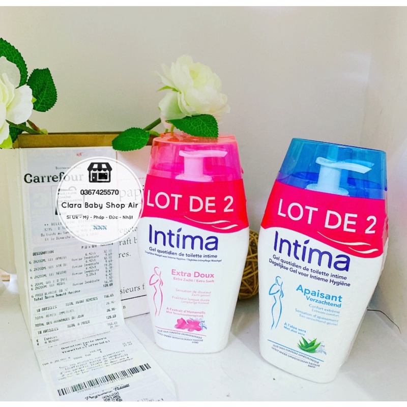 (Air ✈️ đủ bill) Dung dịch vệ sinh Intima Pháp 200ml