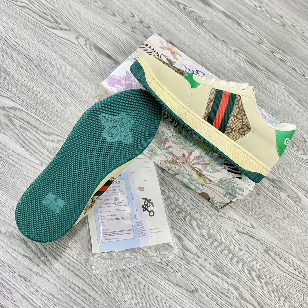 Giày Sneaker Nam Nữ Da Phối Vải Vân Chữ Vạch Lót Lông Cực Êm GS15P