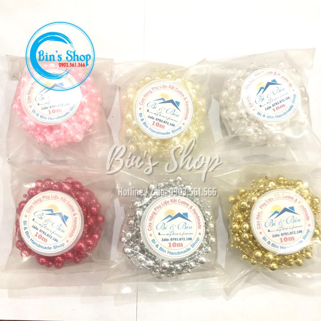 Cuộn 10m Chuỗi Ngọc Hạt Trai Trang Trí Hoa Cưới Cho Cô Dâu, Trang Trí Tiệc Cưới - Bin’s Shop Handmade