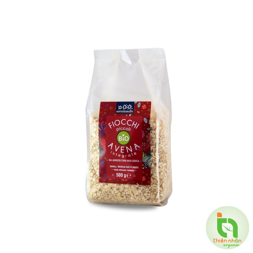Yến mạch nguyên cám hữu cơ cán vụn Sottolestelle 500g – Fiocchi Piccoli di Avena Integrale