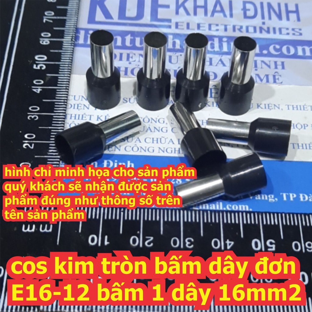 đầu cos kim tròn, loại bấm dây đơn E0508 E1008 E1508 E2508 E4009 E6012 E10-12 E16-12 kde2039