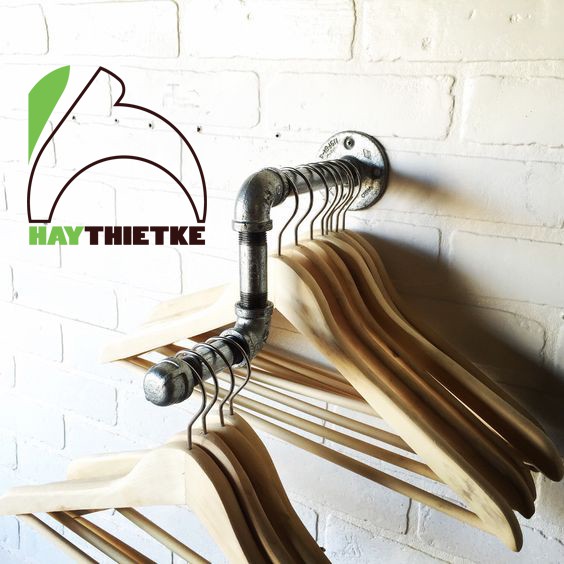 Thanh treo quần áo cho shop dạng ống nước sắt