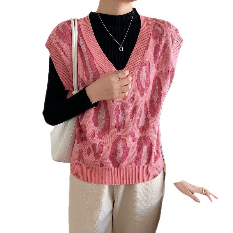 (Ảnh thật) Áo Gi-Lê, Gile Len Nữ Da Báo Cổ V Phong Cách Ullzang Hàn Quốc Chất Đẹp Sunny | BigBuy360 - bigbuy360.vn