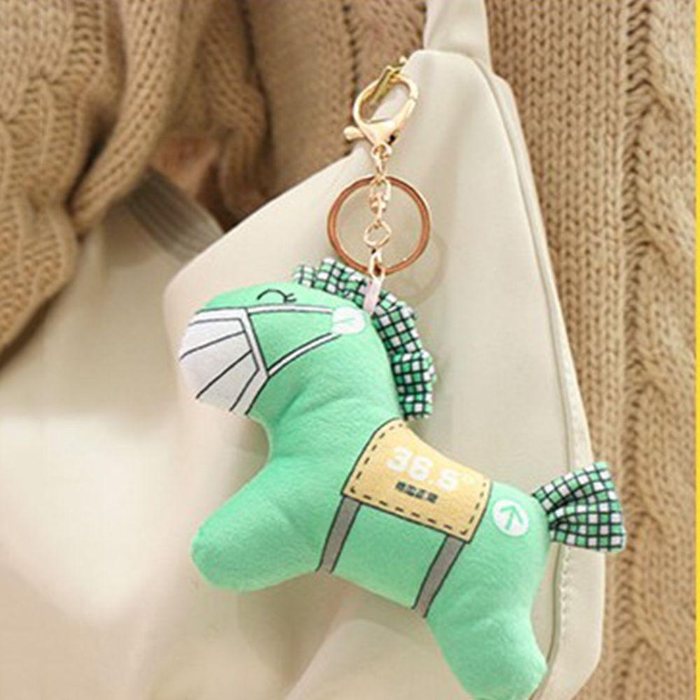LANFY Móc Khóa Hình Ngựa Xanh Đáng Yêu Mềm Mại