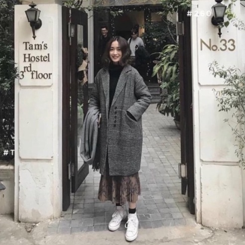 Áo khoác nữ dạ kẻ chần 2 lớp dáng dài và ngắn,  áo khoác nữ 2 lớp dạ kẻ dáng dài freesize dưới 56kg hot hit | BigBuy360 - bigbuy360.vn