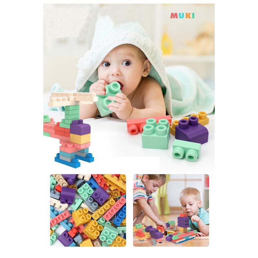 Đồ chơi lắp ghép Lego nhựa dẻo 80 chi tiết ( Từ 1-3 tuổi)