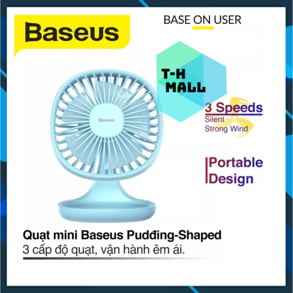 Quạt mini để bàn Baseus Baseus Pudding-Shaped Fan ( 3 mức tốc độ - Mini USB Air Cooling Fan Clip Desk Fan)