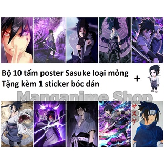 Bộ 10 tấm tranh poster áp phích Sasuke loại mỏng