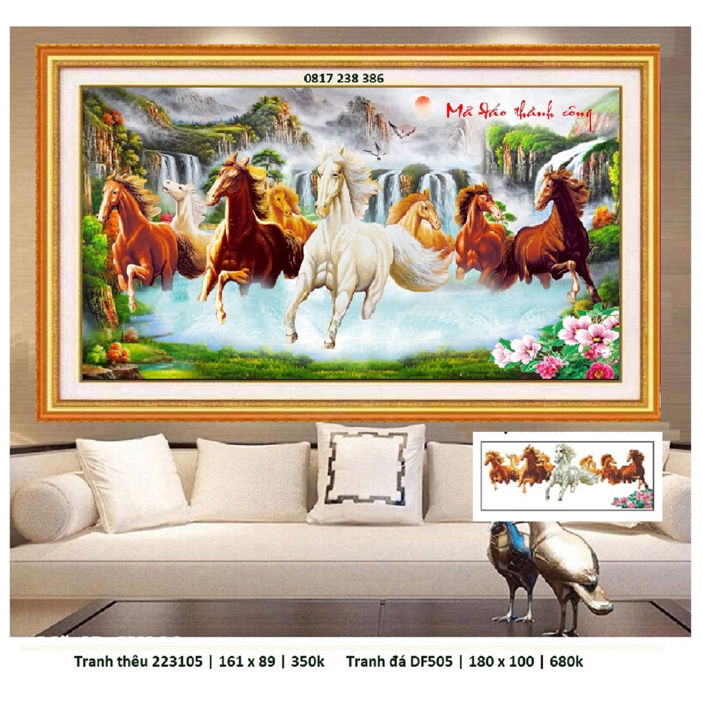 (TH) Tranh thêu chữ thập mã đáo thành công 3D 222979, LV3270, LV3370, LV3441, LV3359, 223221.