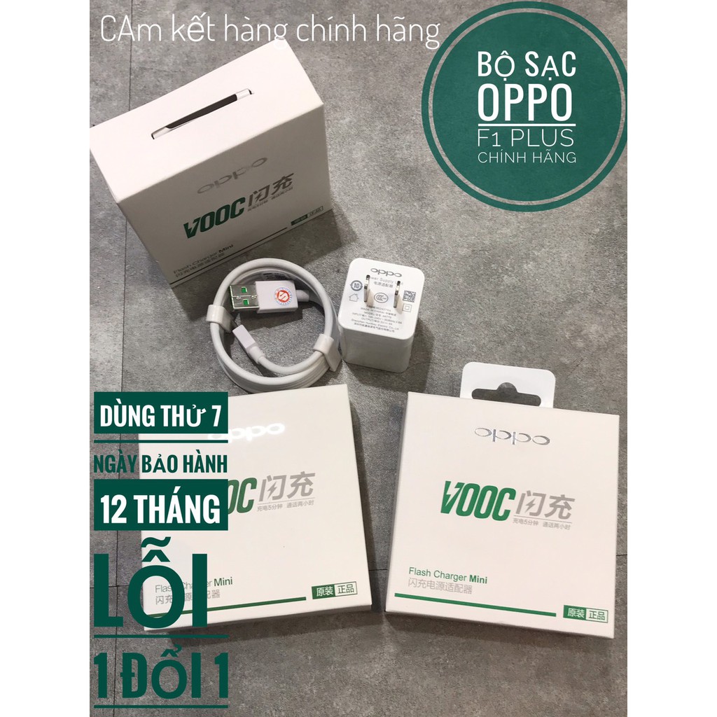 Bộ Sạc Nhanh VOOC  Oppo F1 Plus - Fullbox - Bảo Hành 1 Năm