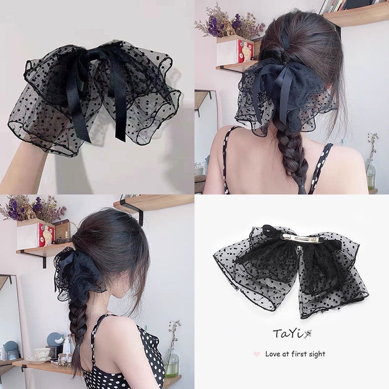 Kẹp Tóc Hình Nơ Ren Đơn Giản Thời Trang Hàn Quốc Cho Nữ