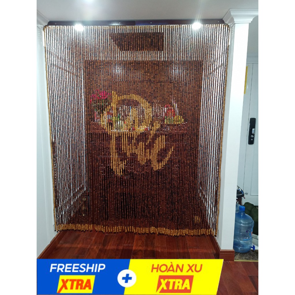 Rèm hạt gỗ phòng thờ - hạt gỗ Bồ Đề tròn đều - chất lượng cao - mẫu mã đẹp