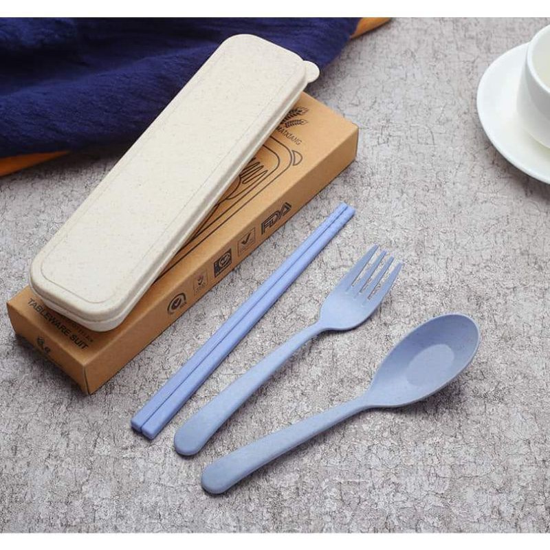 Bộ đũa muỗng nĩa lúa mạch,,,