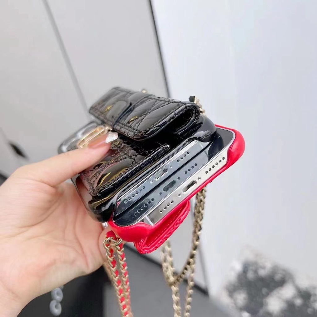 Bao Da Điện Thoại Nắp Lật Kèm Ngăn Đựng Thẻ Và Dây Đeo Cho IPhone 14 Pro Max i12 XR XS Max