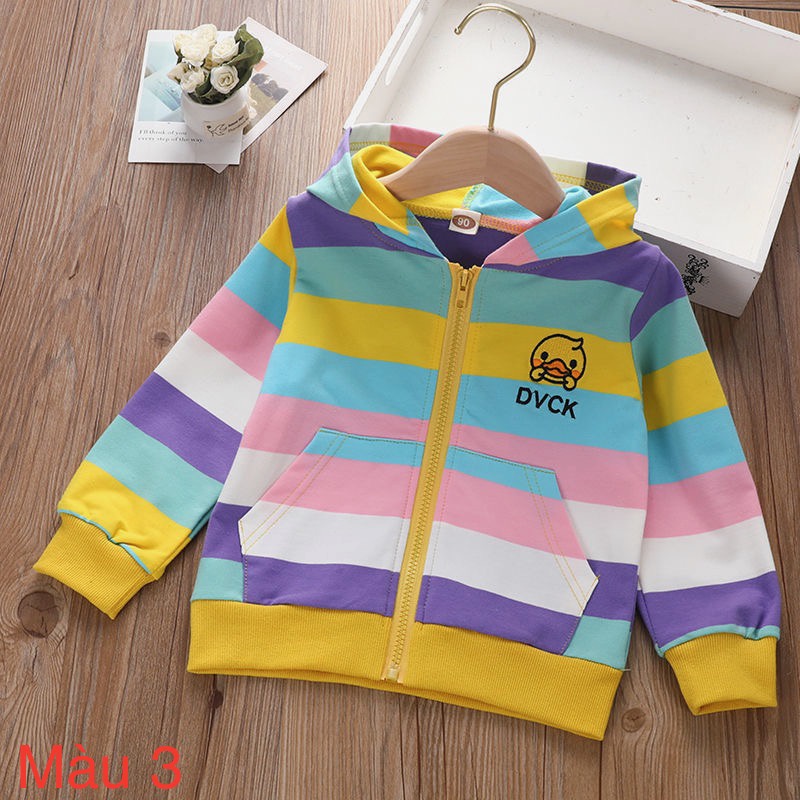 Áo khoác hoodie có mũ 7 màu cho bé gái & bé trai (Cao 90-140cm, nặng 1