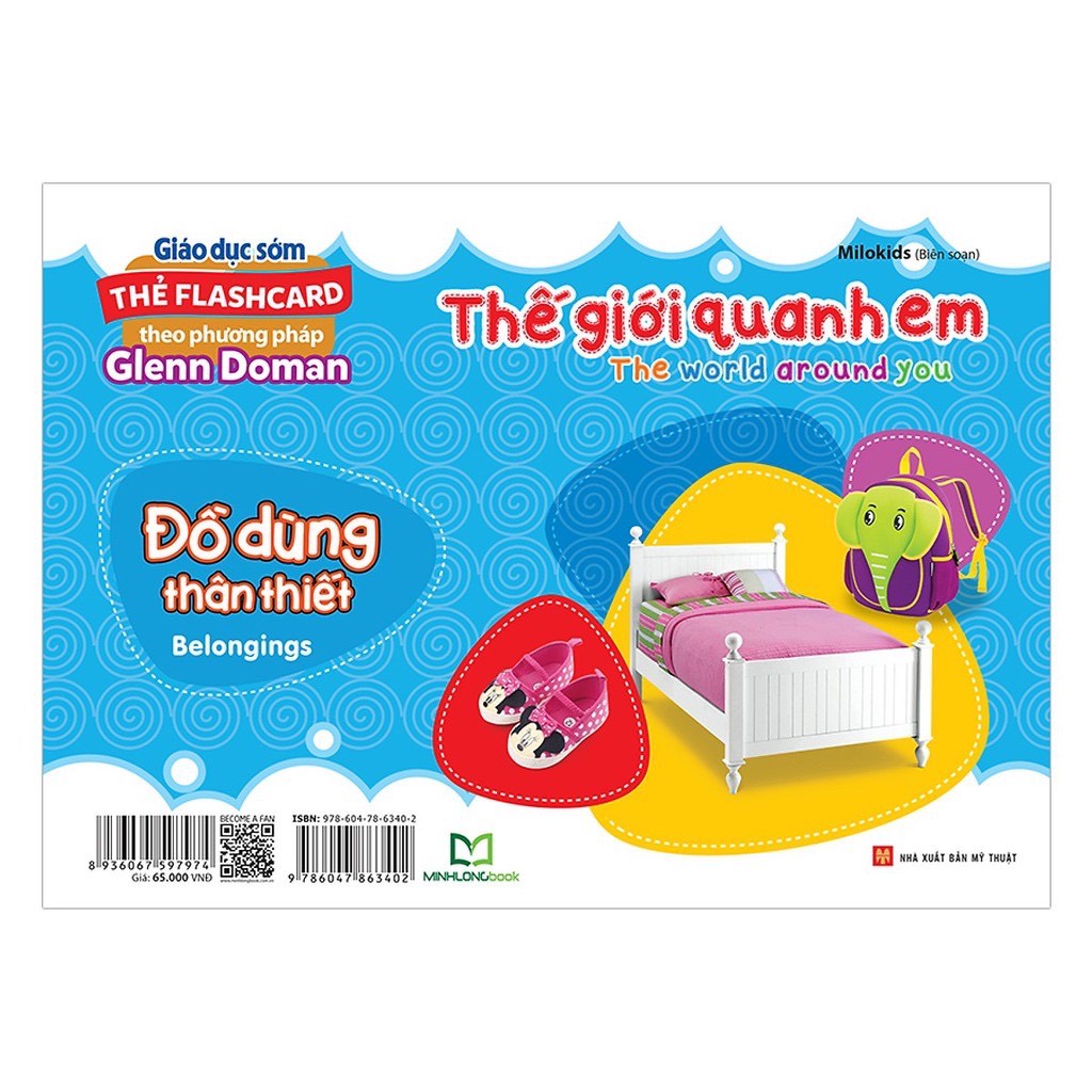 Sách - Thẻ flashcard theo phương pháp Glenn Doman Thế giới quanh em - The world around you - Đồ dùng thân thiết