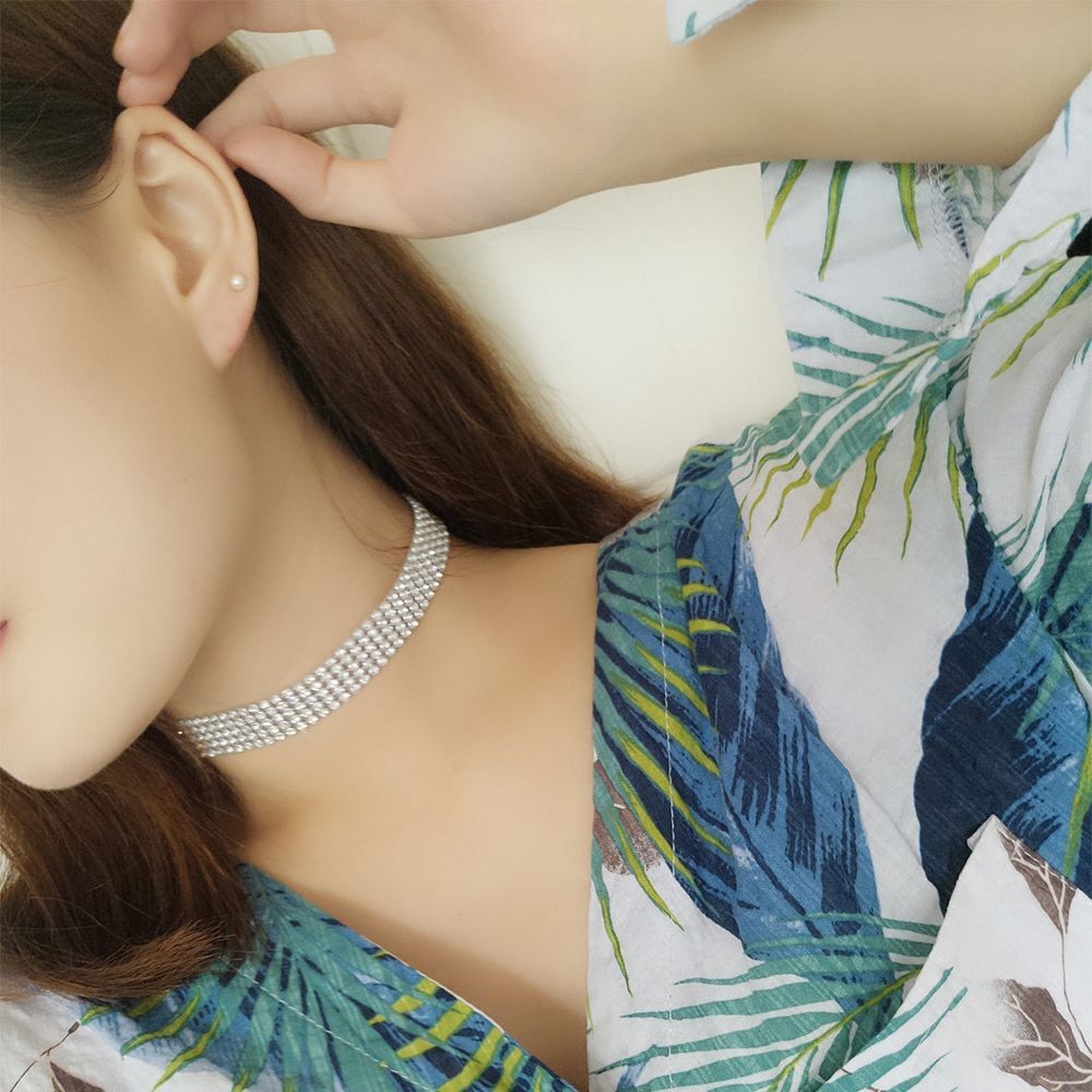 Vòng cổ choker đính đá pha lên nhân tạo lấp lánh sang trọng dành cho nữ | BigBuy360 - bigbuy360.vn