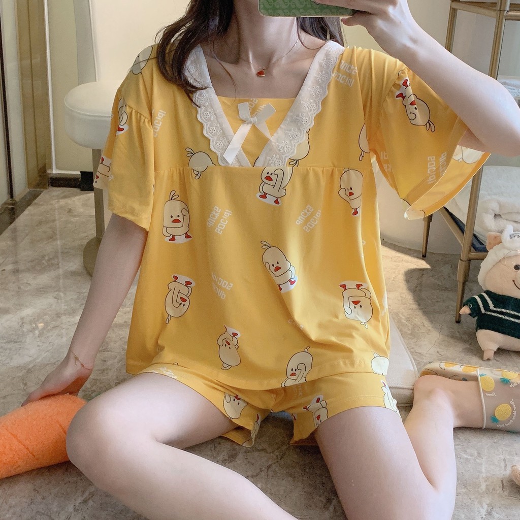 Đồ Ngủ Pijama, Bộ Pijama Hoạt Hình Phối Nơ Cực Dễ Thương Dành Cho Phái Nữ BN09 | BigBuy360 - bigbuy360.vn