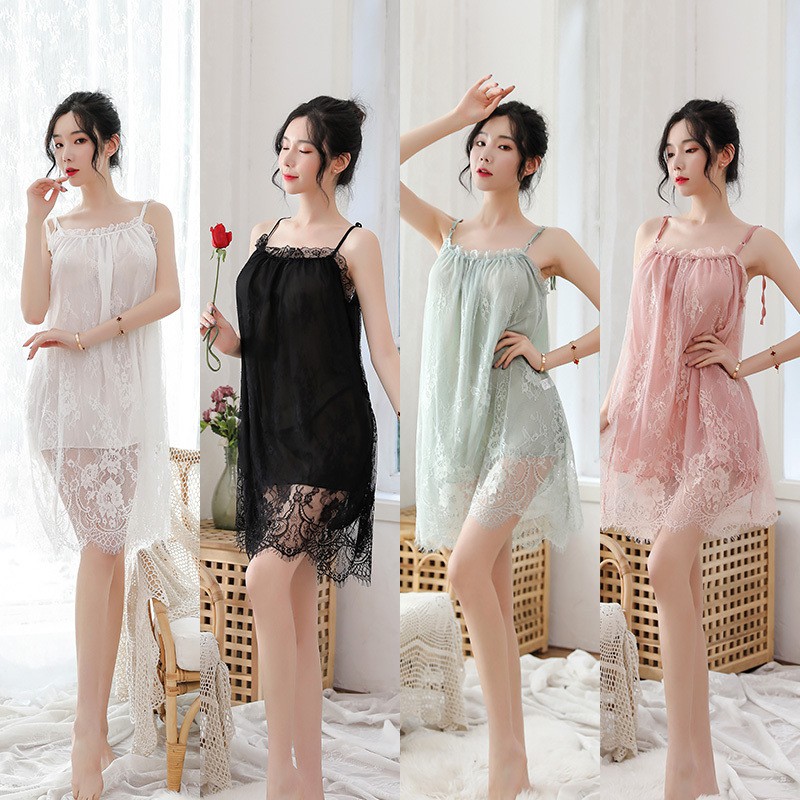 Váy Ngủ 2 Dây Ren Công Chúa Dễ Thương