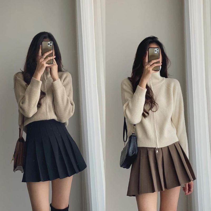 [HÀNG QC L1] Chân váy dạ xếp ly cao cấp hàng Quảng Châu dày đẹp,Chân váy xếp ly  - Hinhin | BigBuy360 - bigbuy360.vn