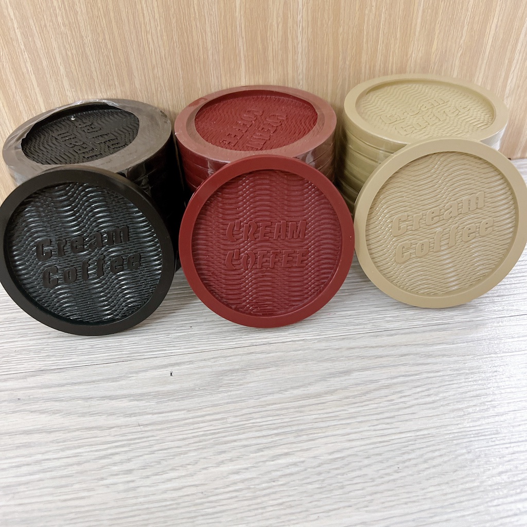 Combo 10 Đế Lót Ly Nhựa Dẻo Cao Cấp 7cm tiện lợi đẹp mắt