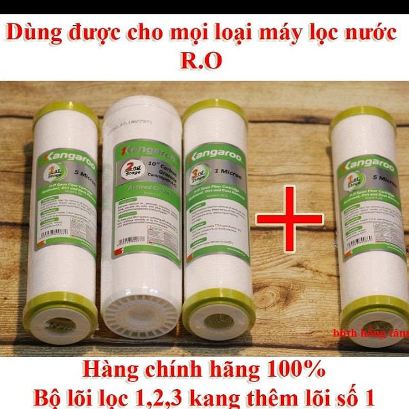 combo 4 lõi lọc kangaro chính hãng tặng kèm lõi số 1