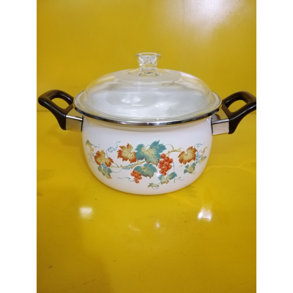 Nồi men nội địa Nhật, size 21cm, cao 12cm (454), Dùng được bếp từ