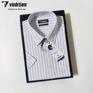 Áo sơ mi kẻ sọc ngắn tay dáng suông Vĩnh Tiến - FK0-G064