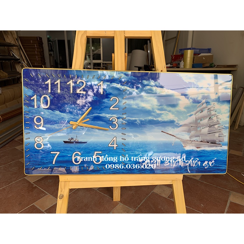 Tranh đồng hồ treo tường tráng gương 3d cao cấp ❤️Giá xưởng❤️ Tranh trang trí decor, kèm pin đinh treo không cần khoan