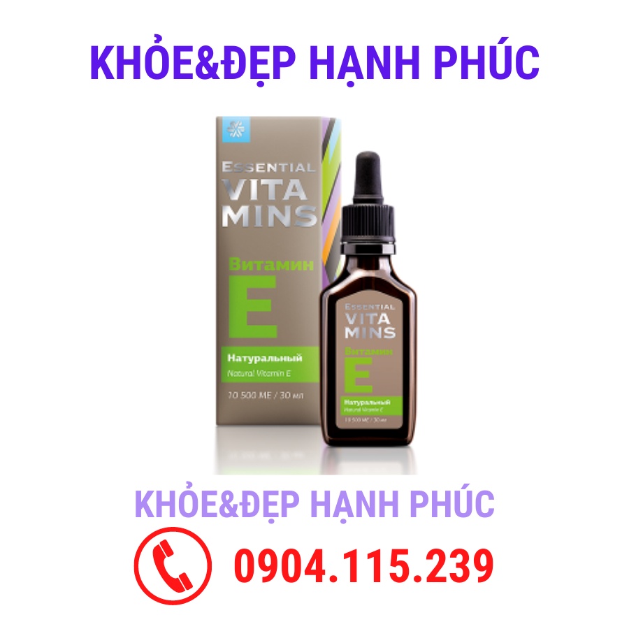 [ Vitamin E tăng sức đề kháng ] Thực phẩm bảo vệ sức khỏe Essential Vitamins Natural Vitamin E – 30 ml/chai