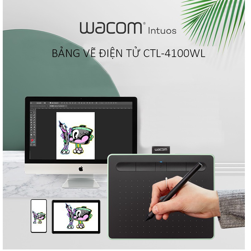 Bảng Vẽ Điện Tử Wacom Intuos Bluetooth CTL-4100WL/K0-C Kết Nối OTG Với Điện Thoại Android, cao cấp