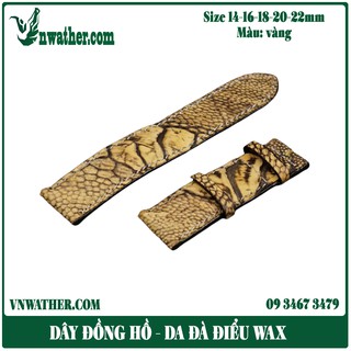 Dây đồng hồ da đà điểu wax vàng đồng lạ lẫm
