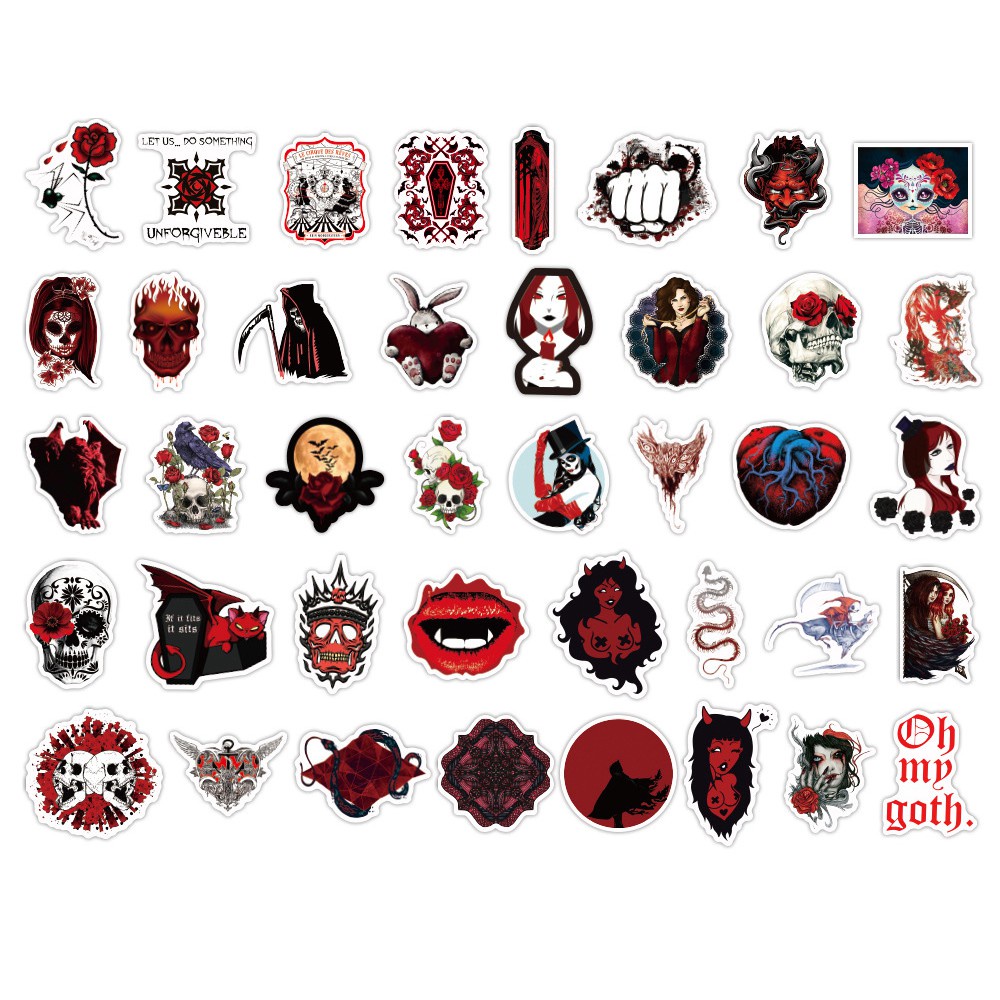 100 / 50 / 25 / 10 nhãn dán trang trí xe hơi / ván trượt / laptop họa tiết graffiti phong cách gothic tùy chọn
